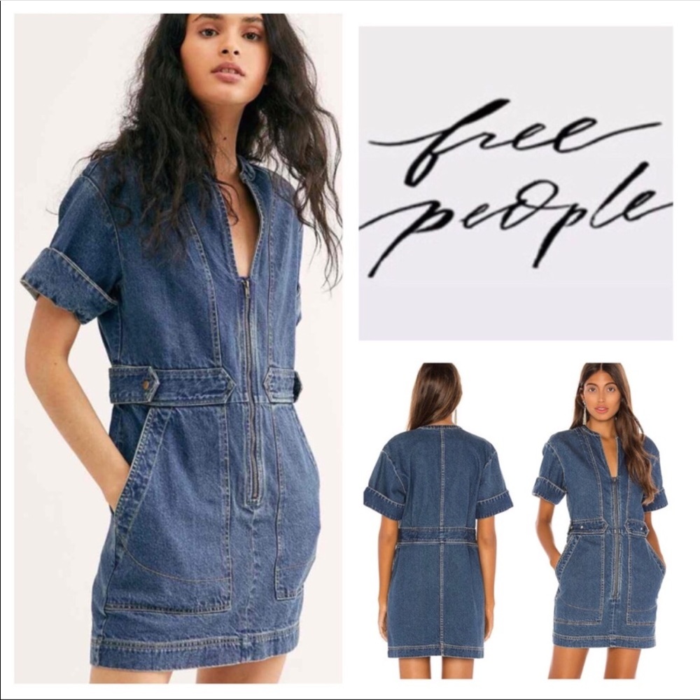 Revolve | Free People Dream On Denim Mini Dress